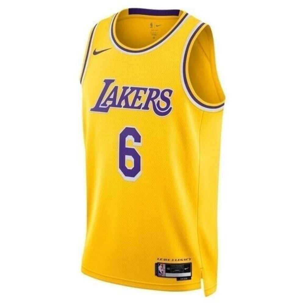 New LeBron James Lakers Icon EditionNBA Jersey Amarillo Field Purple size M - Picture 5 of 15